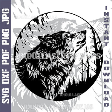 Wolf SVG laser ready files - 3DWave.us